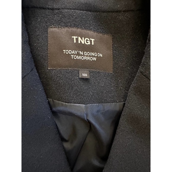 TNGT Today 'N Going On Tomorrow Mens Chester Wool Blend Long Navy Coat - Picture 3 of 9